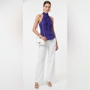 Marciano | Purple Sleeveless Blouse With Ruffle Color Size Extra Small
